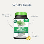 Zenwise Health Vegan Omega 3 Supplement - Burpless Omega 3 Supplement with DHA, EPA & DPA Fatty Acids for Immune Health - Fish Oil Alternative from Sustainably Sourced Marine Algae Oil - 120 Softgels