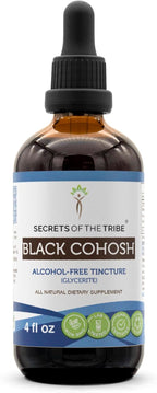 Secrets of the Tribe Black Cohosh Tincture Alcohol-Free Liquid Extract, Responsibly farmed Black Cohosh (Cimicifuga Racemosa) Dried Root (4 FL OZ)