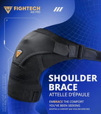 Shoulder Brace - Support & Injury Prevention Brace- Joint Pain Releaser- Shoulder Compression Wrap Strap - Adjustable Injury Accessories for Shoulders - Premium Quality Strap by FIGHTECH (Pink, S-M)
