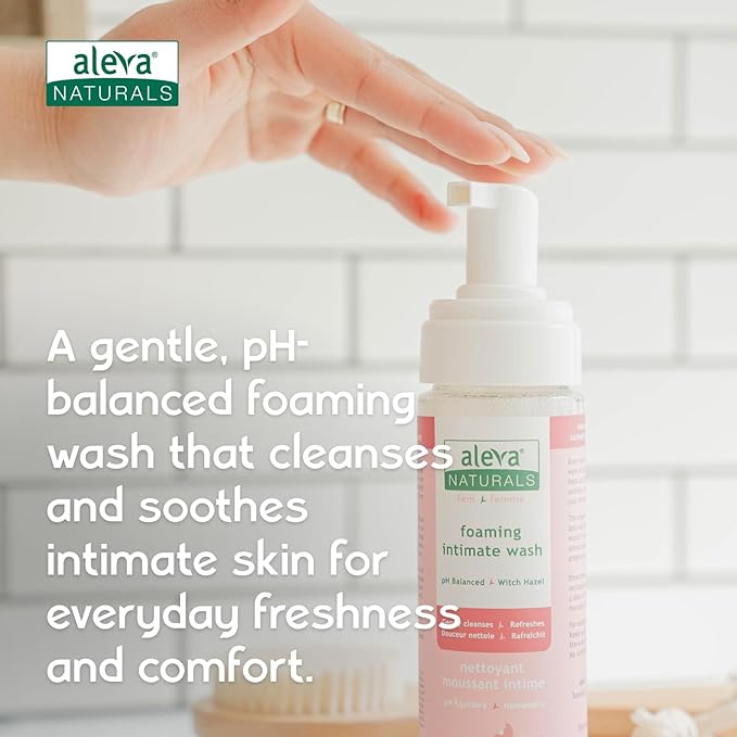 Aleva Naturals Foaming Intimate Wash, Cleanses & Refreshes Women's Intimate Areas, pH Balanced, Natural & Organic Formula, Economy Pack - 6x200ml, Clear, 37882