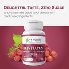EZ Melts Dissolvable Resveratrol Supplement 150 mg, Sugar-Free, 1-Month Supply - 1 Pack