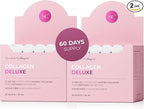 Swedish Collagen Deluxe | 12,500 mg Hydrolyzed Marine Collagen Liquid Supplement - 60 x 25 ml Daily Shots (2 Pack, 30 in Each) | Hyaluronic Acid, Biotin and Vitamin C for Hair, Skin, Nails and Joints