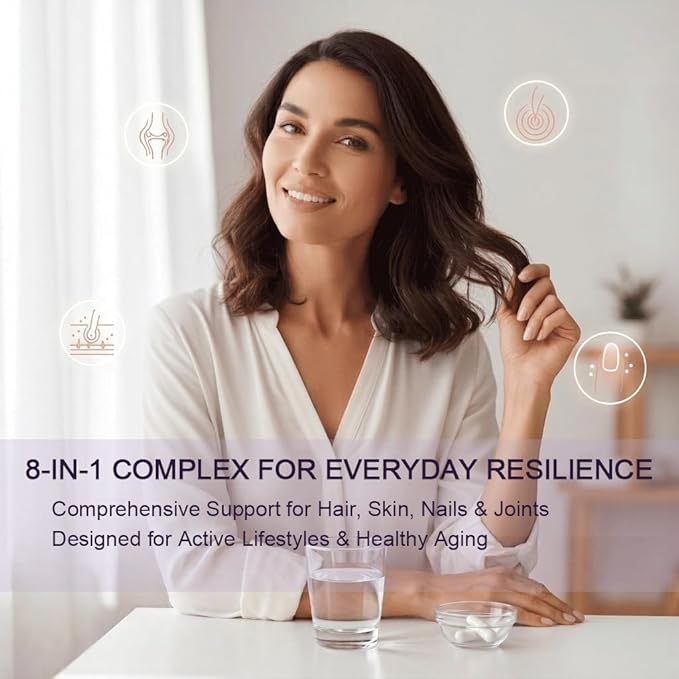 LUMINE Multi Collagen Complex Capsules – Hydrolyzed Protein Peptides Types I, II, III, V & X for Hair, Skin, Nails & Joint Support – Non-GMO, Gluten-Free & Easy to Swallow (120 Capsules)
