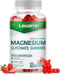 Magnesium Glycinate Gummies 1000mg - Sugar Free Magnesium Potassium Supplement with Vitamin D, B6, CoQ10 for Calm Mood & Sleep Support - 60 Strawberry Gummies