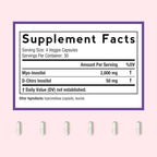 Doctor's Recipes Inositol Supplement for Women, Myo-Inositol & D-Chiro Inositol Capsules 2050mg per Serving, Ideal 40:1 Blend, 120 Vegan Caps
