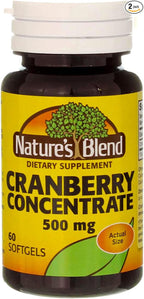 Nature's Blend Cranberry Concentrate 500 mg Soft Gels - 60 ct, Pack of 2