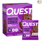 Quest Nutrition Double Chocolate Chip Protein Cookie, 15g Protein, 1g Sugar, 3g Net Carbs, Keto Friendly, High Protein, Low Carb; 4 Count