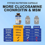 Glucosamine Chondroitin MSM and Turmeric Supplement - Used for Cartilage & Joint Health & Flexibility - for Women & Men - Non-GMO, Gluten Free, 180 Capsules