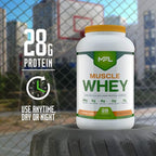 MFL Muscle Whey Protein l 28g of Protein l 8g BCAAs l Keto Friendly l Low Carbs l 2 lbs (Cookies and Cream)