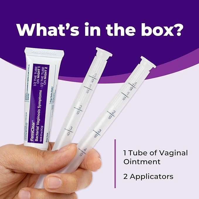FemiClear for Bacterial Vaginosis Symtoms - Fast Relief for Discomfort, Itching & Discharge, pH Balance & Vaginal Health Support, Freshness & Odor Control, All-Natural Organic Ingredients, 2-Day Dose