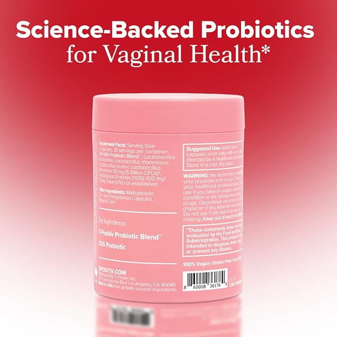 O Positiv URO Vaginal Probiotics for Women pH Balance with Prebiotics & Lactobacillus Probiotic Blend - Vaginal Health Supplement - Promote Healthy Vaginal Odor & Vaginal Flora, 60 Count (Pack of 2)
