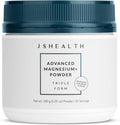 JSHealth Vitamins Advanced Magnesium+ Powder with Magnesium Glycinate & Citrate - 3 Bioavailable Forms, 400 mg/Serving