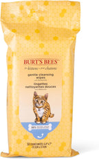 Burt's Bees for Pets Kitten Grooming Wipes with Buttermilk and Honey, Waterless Cat Bath Wipes for Face, Paws, Tail and Coat Cleaning, Gentle Bath Alternative for Indoor Felines, 50 Count
