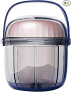 Pill Organizer with 4 Compartments, Portable Pill Dispenser Bottle Vitamin Organizer Features Mix Proof Wide Opening Design for Easy Medication Access (Pink 6.2x7.2cm)