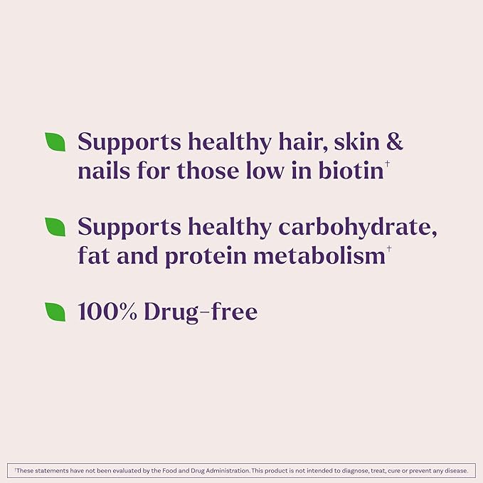 Natrol Beauty Biotin 10,000mcg Vitamins for Beauty, 100 Tablets, 100 Day Supply