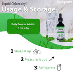 LIQUIDHEALTH Liquid Chlorophyll Drops - Internal Deodorizer, Antioxidants, Liver Detox, Immune Support, Relieve Bad Breath, Reduce Appetite, Collagen for Hair & Skin Health - Vegan, Non-GMO (2 Pack)