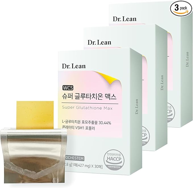 Dr. Lean Super Glutathione Max – 427mg High-Potency Glutathione Strips with Niacin, Collagen & Hyaluronic Acid | Fast-Melt ODF, Antioxidant, Skin & Liver Support, K-Beauty, Made in Korea (3Packs)