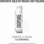 Isopure Zero Carb 100% Pure Whey Isolate Protein Powder, Gluten Free, With Vitamins, Cookies & Cream, 25g Protein Per Serving, 3 Pounds, 44 Servings (Packaging May Vary)