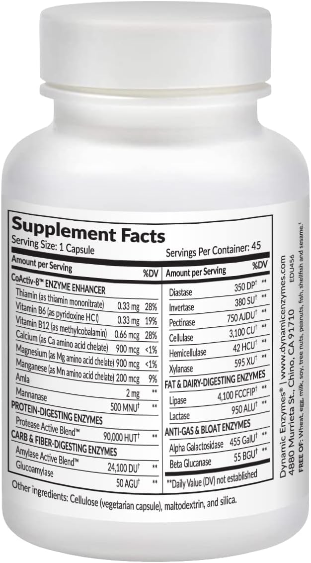 Eat E-Z Ultra Advanced Digestive Enzyme Supplement – Broad-Spectrum Multi-Enzyme Formula for Heavier & Harder-to-Digest Meals – Supports Occasional Bloating, Gas & Indigestion – 45 Vegetarian Capsules