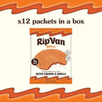 Rip Van Wafels Dutch Caramel & Vanilla Stroopwafels, Healthy Snacks, Non-GMO, Low Calorie, Low Sugar (3g), Office Snacks, Keto Friendly, 12 Count