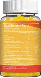 Magnesium Complex Gummies 800mg with Zinc & Vitamins B6, B12, C, D3, 120 Pineapple Gummies, High Absorption Glycinate, Citrate, Malate, Non-GMO, Gluten-Free