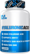 Evlution Vegan Dietary Hyaluronic Acid Supplement Nutrition 200mg Hyaluronic Acid Capsules Dry Skin Supplement for Women and Men for Itchy or Damaged Skin - High Potency Bioavailable Non GMO Formula