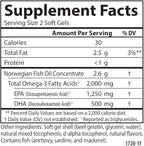 Carlson - Maximum Omega 2000, 2000 mg Omega-3 Fatty Acids Including EPA and DHA, Wild-Caught, Norwegian Fish Oil Supplement, Sustainably Sourced Fish Oil Capsules, Lemon, 60 Softgels