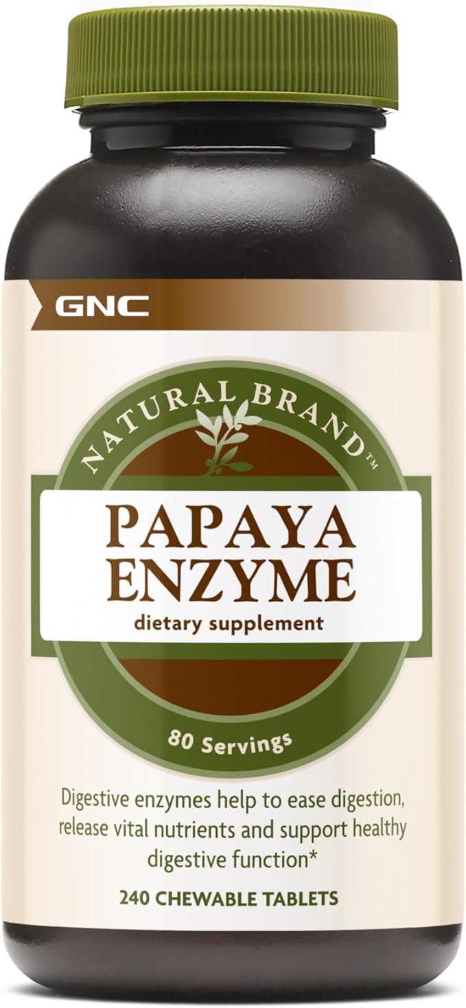 GNC Natural Brand Papaya Enzyme, 240 Tablets, Supports Healthy Digestive Function