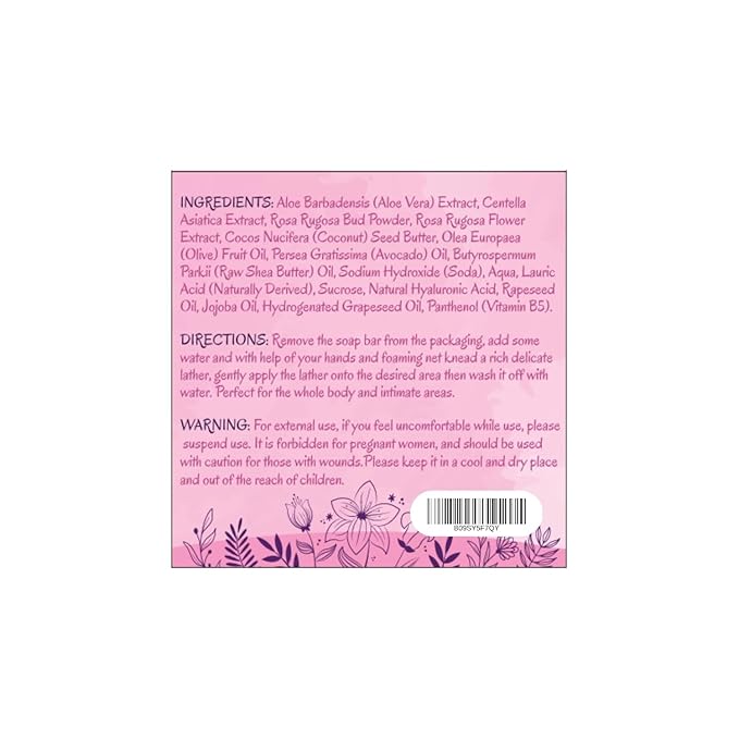 FIVONA Yoni Soap Herbal Bar 5.3oz for Gentle Feminine Intimate Wash and Whole Body All-Natural Handmade Includes Exfoliating Scrubber Foaming Net - Natural Detox and Vagi Cleansing