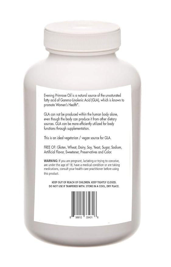 Evening Primrose Oil - Cold Pressed 100 mg of Natural Sourced GLA - 1,000 mg