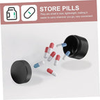 Portable Small Vitamin Organizer Case Aluminum Alloy Capsule Holder with Tight Seal Travel Medicine Container for Storage