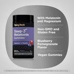Piping Rock Melatonin Gummies | with Magnesium and L-Theanine | Blueberry Pomegranate Flavor | Vegan, Non-GMO and Gluten Free Supplement