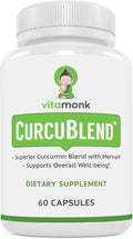 VitaMonk Turmeric and Ginger Complex with Meriva, Grape Seed, Boswellia Extract, Cat’s Claw and More - Ginger and Turmeric Supplements for Overall Health, Wellness and Immune Support - 60 Caps