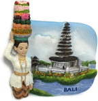 WitnyStore Tiny 2⅝" Pura Ulun Danu Bratan Temple Bali Indonesia - Miniature Hand Made Resin 3D Asia Landmark Tourist Attraction Decorative Refrigerator Fridge Magnet Collectible Traveler Souvenir Gift