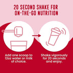FlavCity All in One Protein Shake Powder, Berries and Cream - On the Go Meal Alternative + Collagen Peptides, Reishi & Cordyceps - Focus, Skin, Hair & Joint Support - 100% Grass Fed Whey, 20 Servings
