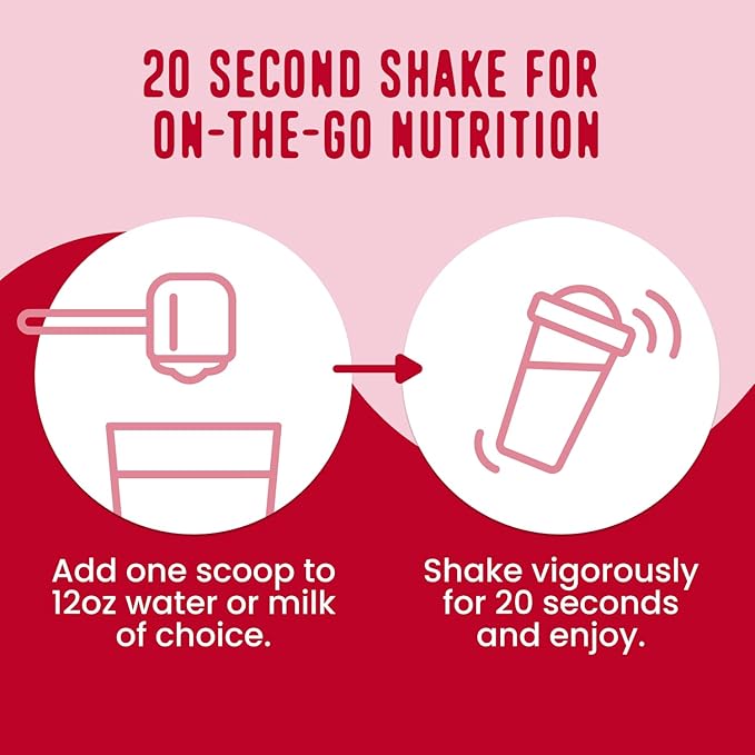 FlavCity All in One Protein Shake Powder, Berries and Cream - On the Go Meal Alternative + Collagen Peptides, Reishi & Cordyceps - Focus, Skin, Hair & Joint Support - 100% Grass Fed Whey, 20 Servings