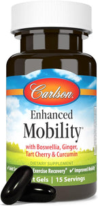 Carlson - Enhanced Mobility, Botanical Joint Support, Boswellia, Tart Cherry, Curcumin, Ginger, 30 Softgels