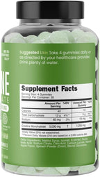Creatine Monohydrate Gummies 5g per Serving, chewable, Vegan, Non-GMO, Sugar-Free, Soy-Free, Gluten-Free, Men & Women,More Strength & Recovery- Sour Apple Flavor, Made in USA