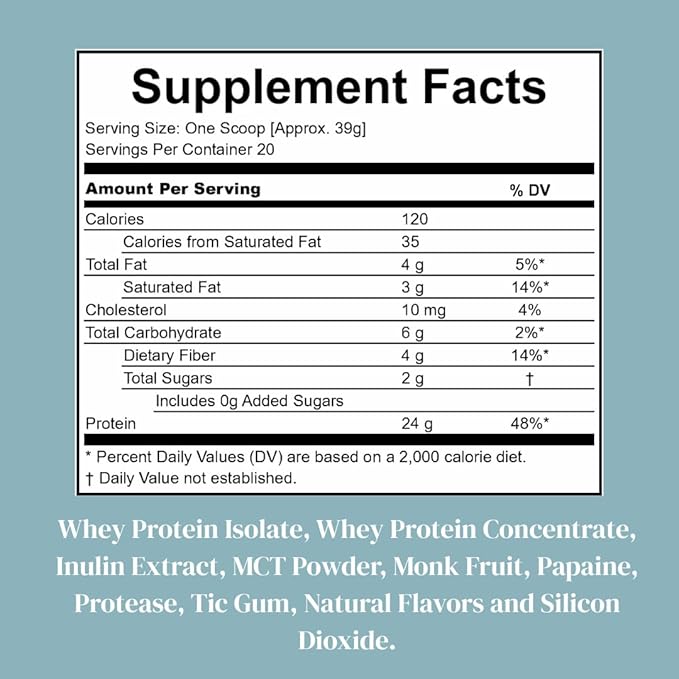 StrengthMD Physician Formulated Protein + Fiber Shake for GLP-1 Support | 24g Protein Grass-Fed Whey, 4g Fiber & Digestive Enzymes, Low Carb, No Added Sugar, Vanilla, 1.72 lb