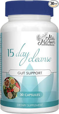 Mila Miamor 15 Day Cleanse - Gut and Colon Support - Advanced Gut Cleanse Detox for Women & Men with Senna, Cascara Sagrada & Psyllium Husk - Non-GMO - Made in USA - 30 Capsules
