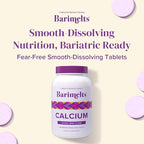 BariMelts Calcium Citrate with Vitamin D3 & Magnesium, 120 Smooth-Dissolving Tablets (1-Month Supply), Bariatric Calcium Supplements for Women, Natural Berry Flavor