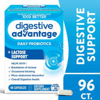 Digestive Advantage Lactose Defense Enzymes + Probiotics for Women & Men Occasional Bloating, Lactose Breakdown, Minor Abdominal Discomfort, Immune Support, 96 Count Capsules (3 Pack)