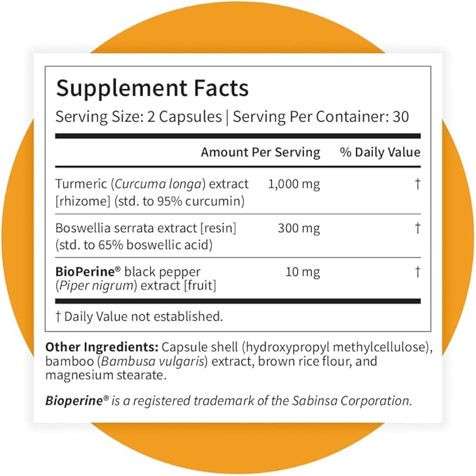 Pattern Wellness Turmeric Curcumin – 95% Curcuminoids with BioPerine® Black Pepper – Supports Joint, Cognitive & Immune Health – Non-GMO, Gluten Free – 180 Capsules