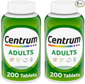 Centrum Adult Multivitamin/Multimineral Supplement with Antioxidants, Zinc, Vitamin D3 and B Vitamins, Gluten Free, Non-GMO Ingredients - 200 Count (Pack of 2)