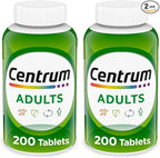 Centrum Adult Multivitamin/Multimineral Supplement with Antioxidants, Zinc, Vitamin D3 and B Vitamins, Gluten Free, Non-GMO Ingredients - 200 Count (Pack of 2)