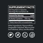 LifeSeasons N‑Acetyl Cysteine (NAC) 750 mg – Antioxidant & Detox Support Supplement – Glutathione Precursor, Immune & Respiratory Health, Liver & Cellular Protection – 60 Veg Capsules