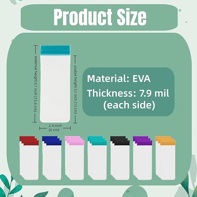21 Pack Protein Powder Travel Bulk Containers 7 Colors Mixed Reusable Resealable Portable Bags Clear EVA Packets to Go Supplement Storage Organizer for Gym Workout Fitness