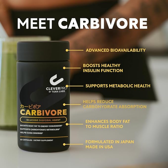 CleverPro Carbivore Carbohydrate Disposal Agent (GDA) with Chromium Picolinate & Dihydroberberine (DHB) – Better Than Berberine – 60 Capsules (30 Servings)