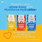 HydraAlka+ Premium Hydration Supplement | Alkalize & Hydrate with Electrolytes | Supports pH Balance, Non-Chronic Heartburn Relief, Muscle Recovery & Bone Health | 30 Servings, 3 Flavors