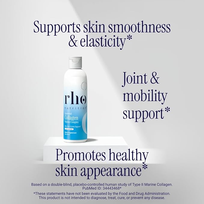 Rho Nutrition Liposomal Collagen Peptides - High-Absorption Liquid Collagen Supplement - Supports Skin Elasticity, Joint Health, and Overall Vitality for Healthy Aging, 5 fl oz
